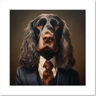 English Cocker Spaniel Dog in Suit Posters and Art